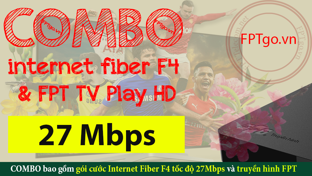 Gói cước COMBO Internet Fiber F4 và truyền hình FPT